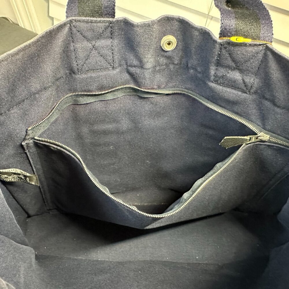 🖤 HERMÈS FOULE MM TOTE - BLACK NAVY HANDBAG 🖤 - Picture 7 of 13